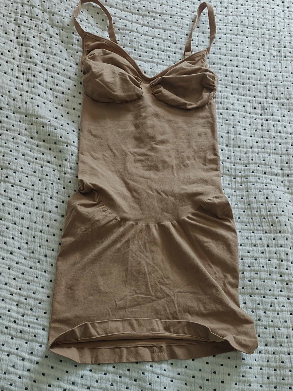 SKIMS Sculpting Slip Dress in Nude Brown